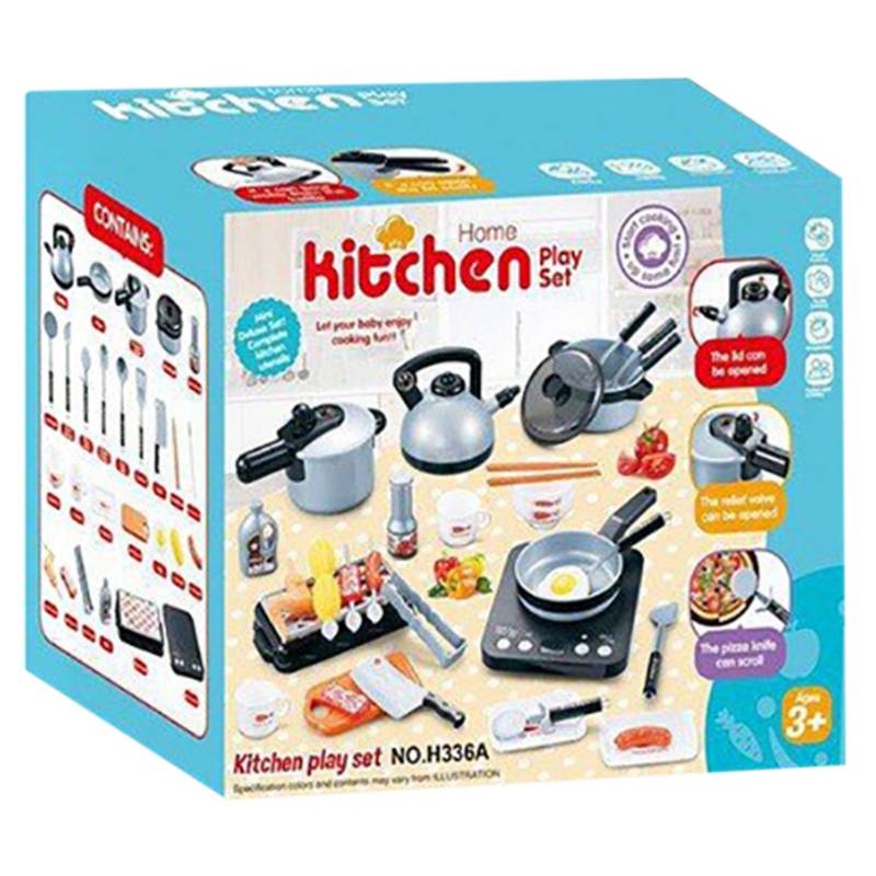 Set de Cocina Infantil de Juguete con 36 Accesorios y Comida
