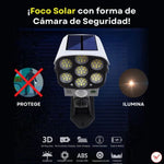 Foco Solar LED 360° Tipo Cámara de Seguridad | Iluminación con Sensor de Movimiento