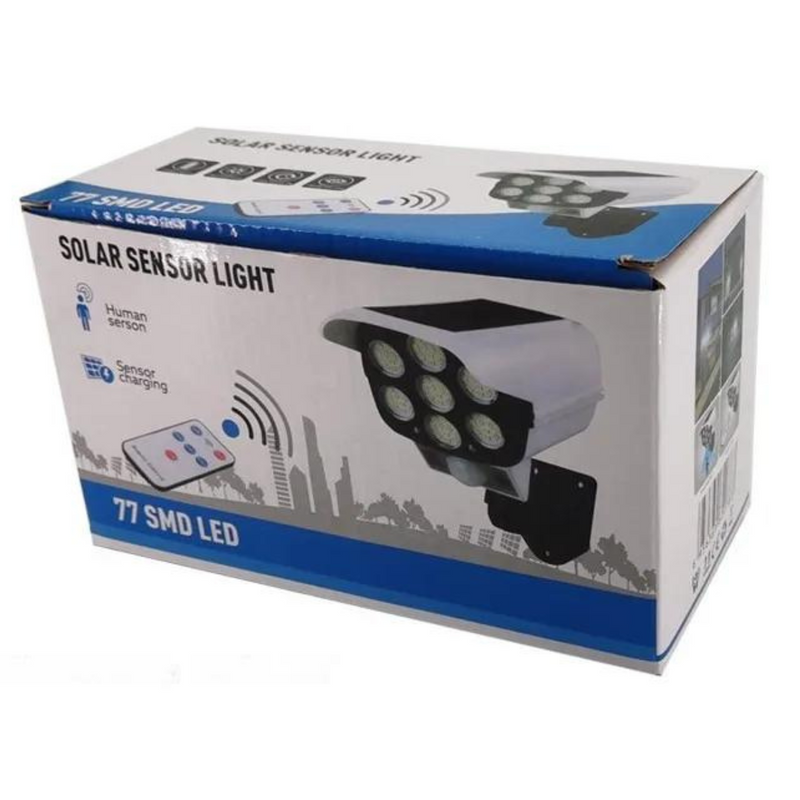 Foco Solar LED 360° Tipo Cámara de Seguridad | Iluminación con Sensor de Movimiento