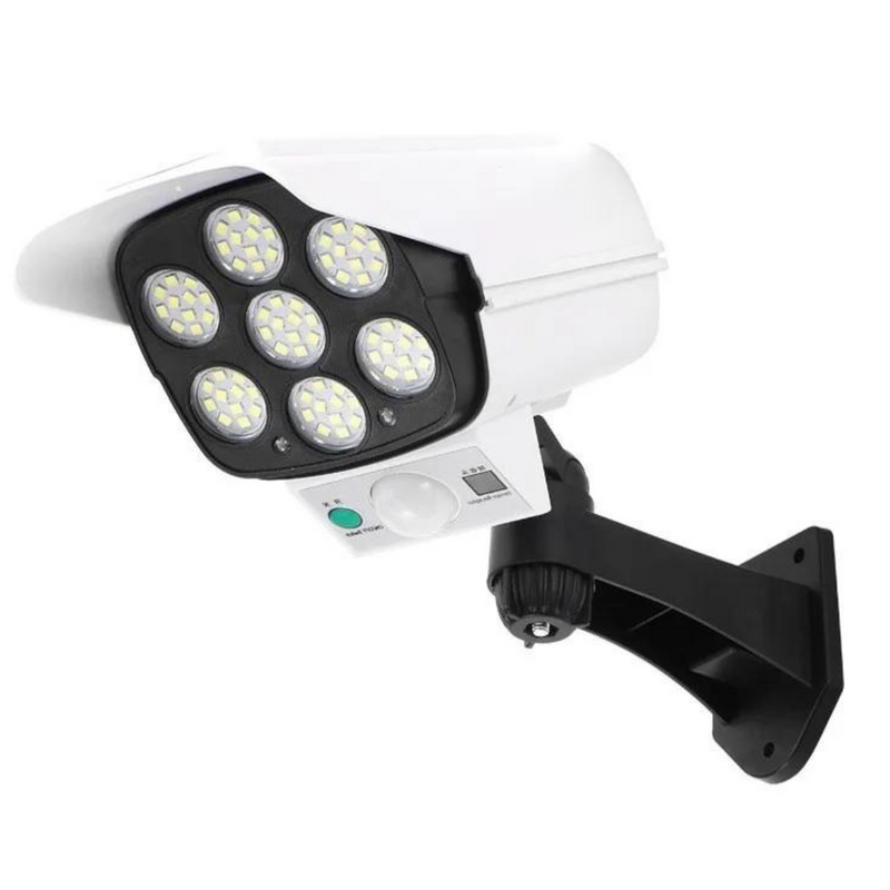 Foco Solar LED 360° Tipo Cámara de Seguridad | Iluminación con Sensor de Movimiento