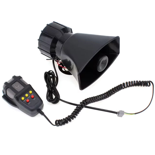 Sirena Altavoz con Micrófono Megáfono para Auto | Sistema de Emergencia Estilo Patrulla (12V)