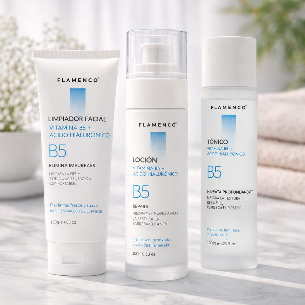 Kit Skincare Vitamina B5 + Ácido Hialurónico | Rutina Facial Hidratante de 3 Pasos