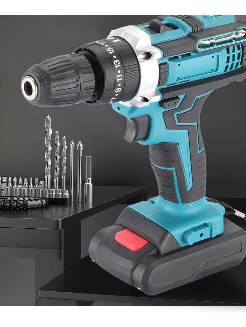 Súper Kit Taladro Inalámbrico Doble Impacto + Maletín Completo y Corta Láminas de Regalo