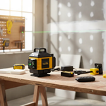 Nivel Láser Profesional Tasbel 4D luz Verde + Trípode y Doble Batería