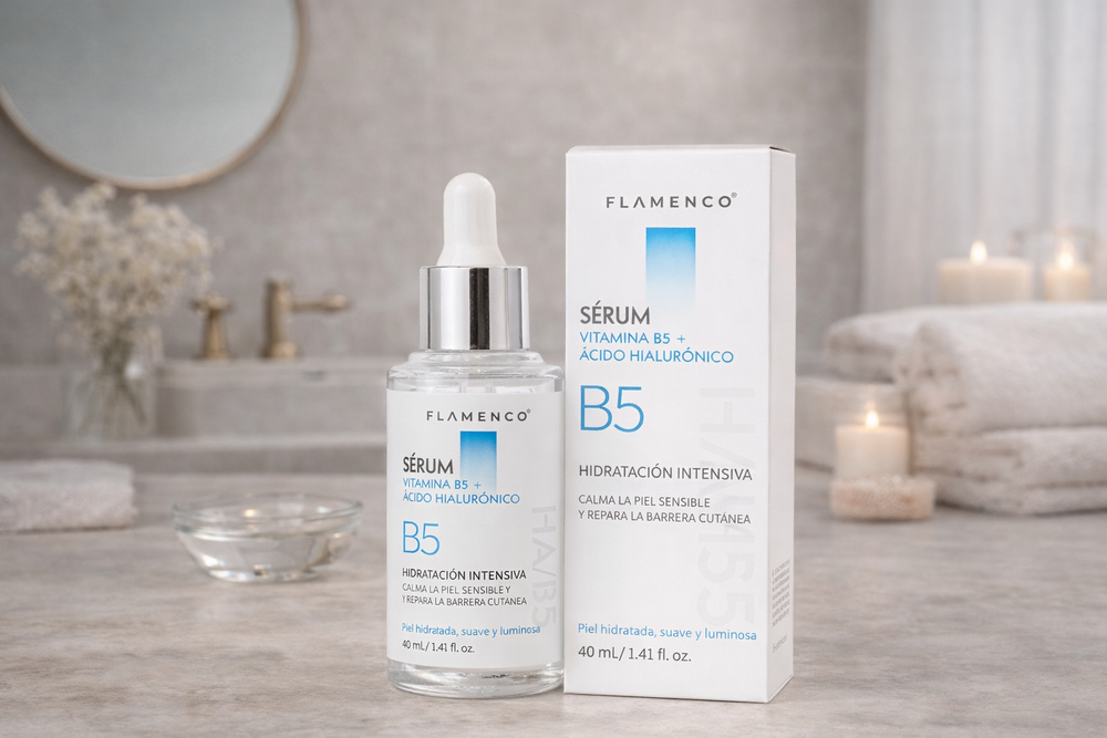 Sérum Facial Vitamina B5 + Ácido Hialurónico (40ml) | Hidratación y Reparación Intensiva