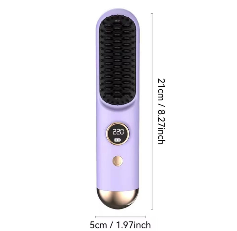 Cepillo Alisador de Cabello Inalámbrico y Portátil | Recargable USB