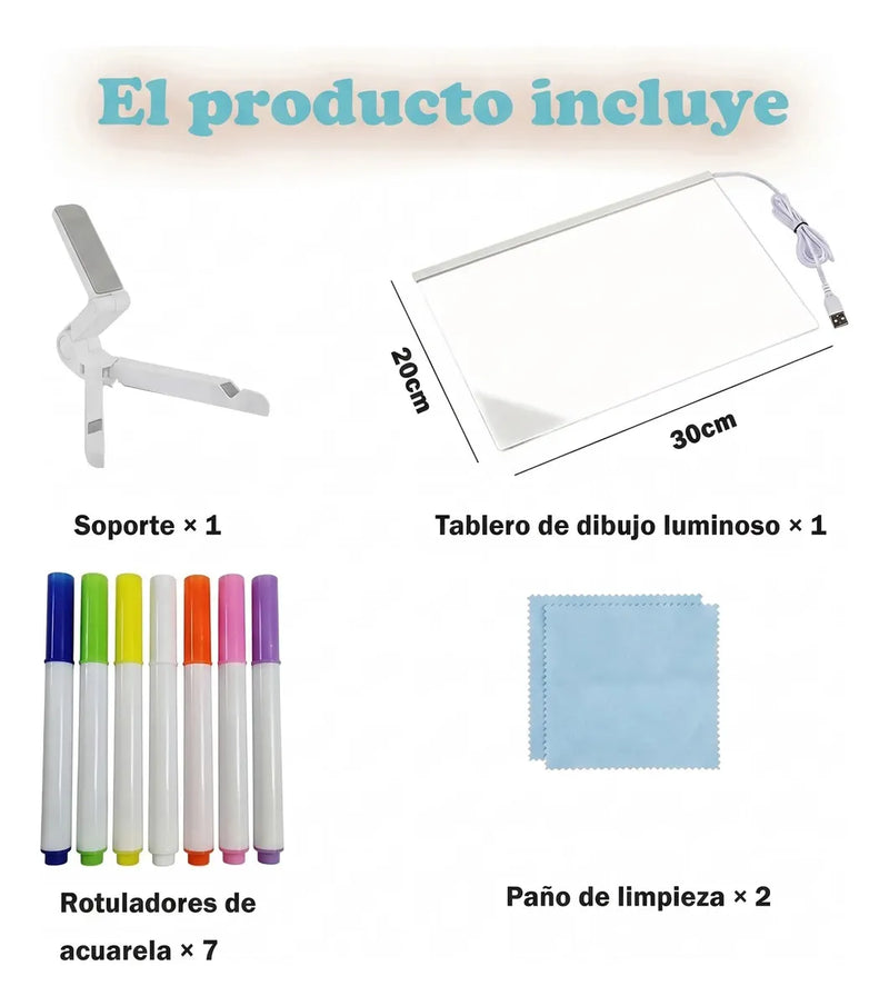 Pizarra LED Mágica Reutilizable | Aprende, Crea y Organiza
