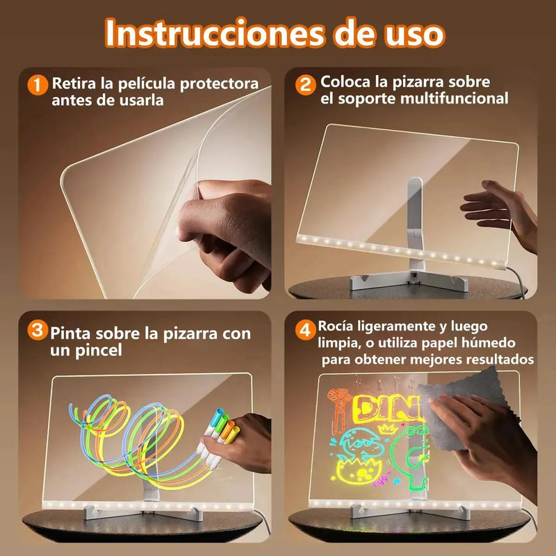 Pizarra LED Mágica Reutilizable | Aprende, Crea y Organiza