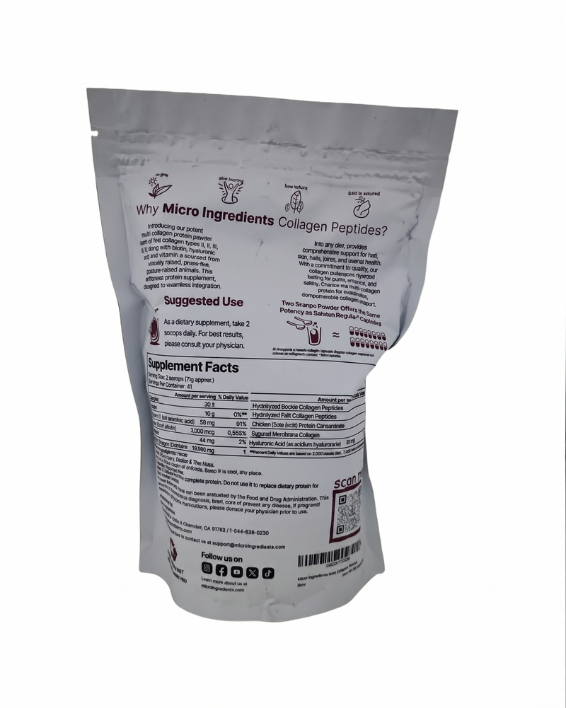 Bio-Complejo Multi Colágeno Premium (5 Tipos) con Ácido Hialurónico, Biotina y Vit C | 450g