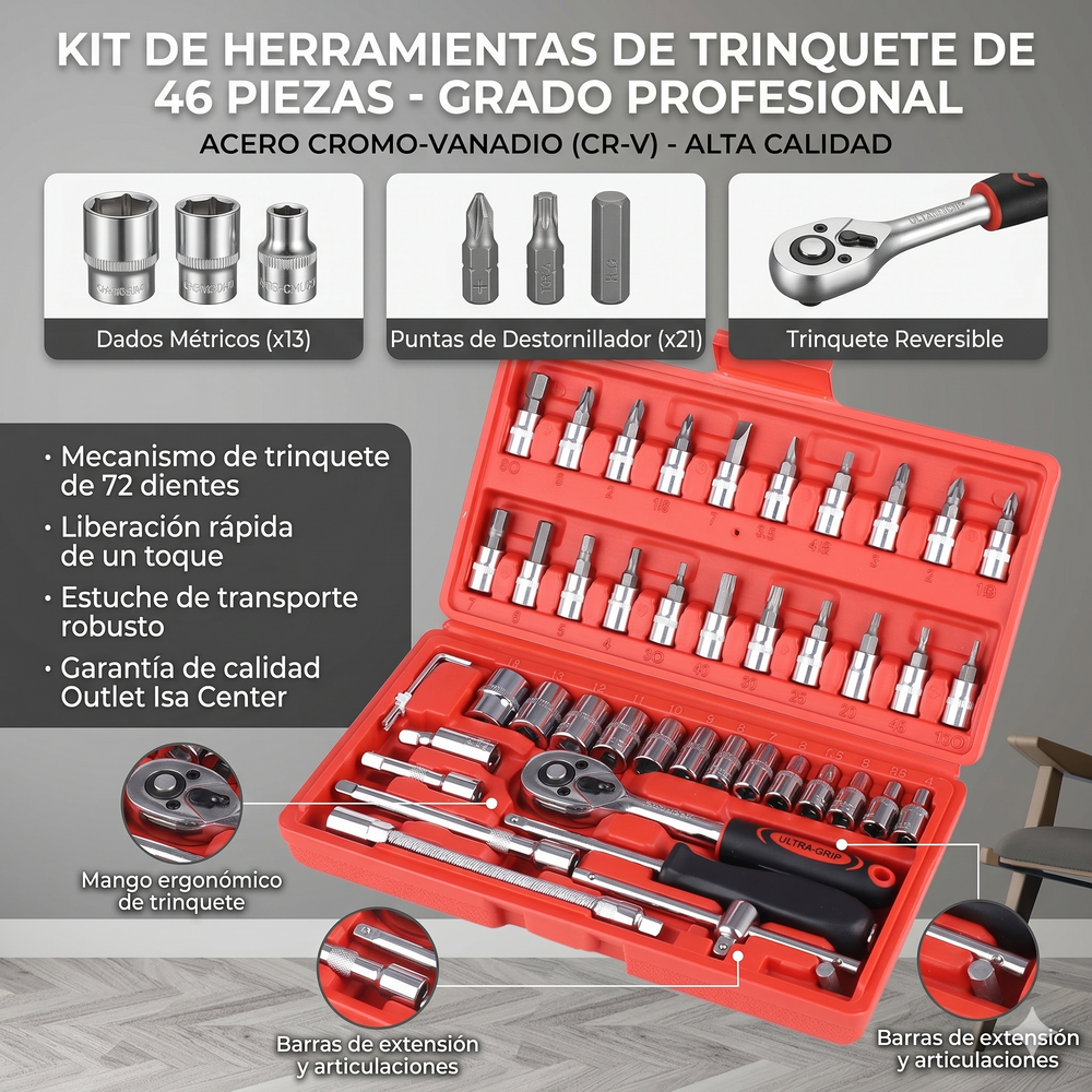 Kit de Llaves de Trinquete MasterFix Pro | Set de Dados de Alta Precisión con Estuche